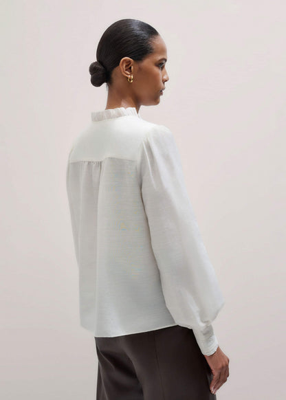 ME+EM Clothing Cream Delicate Lace Trim Detail Top