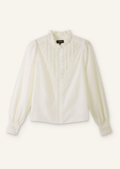 ME+EM Clothing Cream Delicate Lace Trim Detail Top