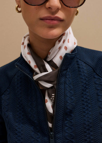ME+EM Clothing Navy Cable Jacquard Half-Zip Top
