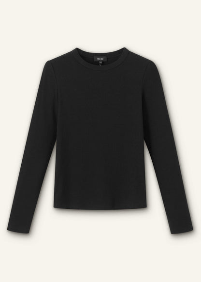 ME+EM Clothing Black Cotton Rib Perfect Basic Top