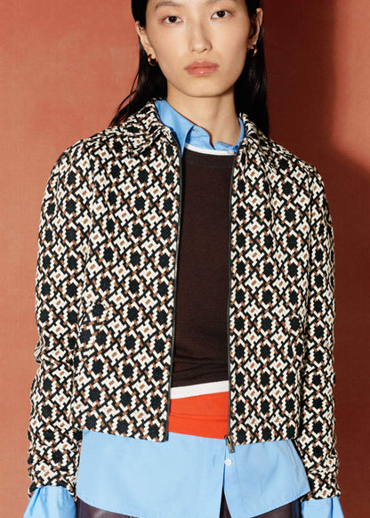 ME+EM Clothing Navy Graphic Jacquard Zip-Through Jacket