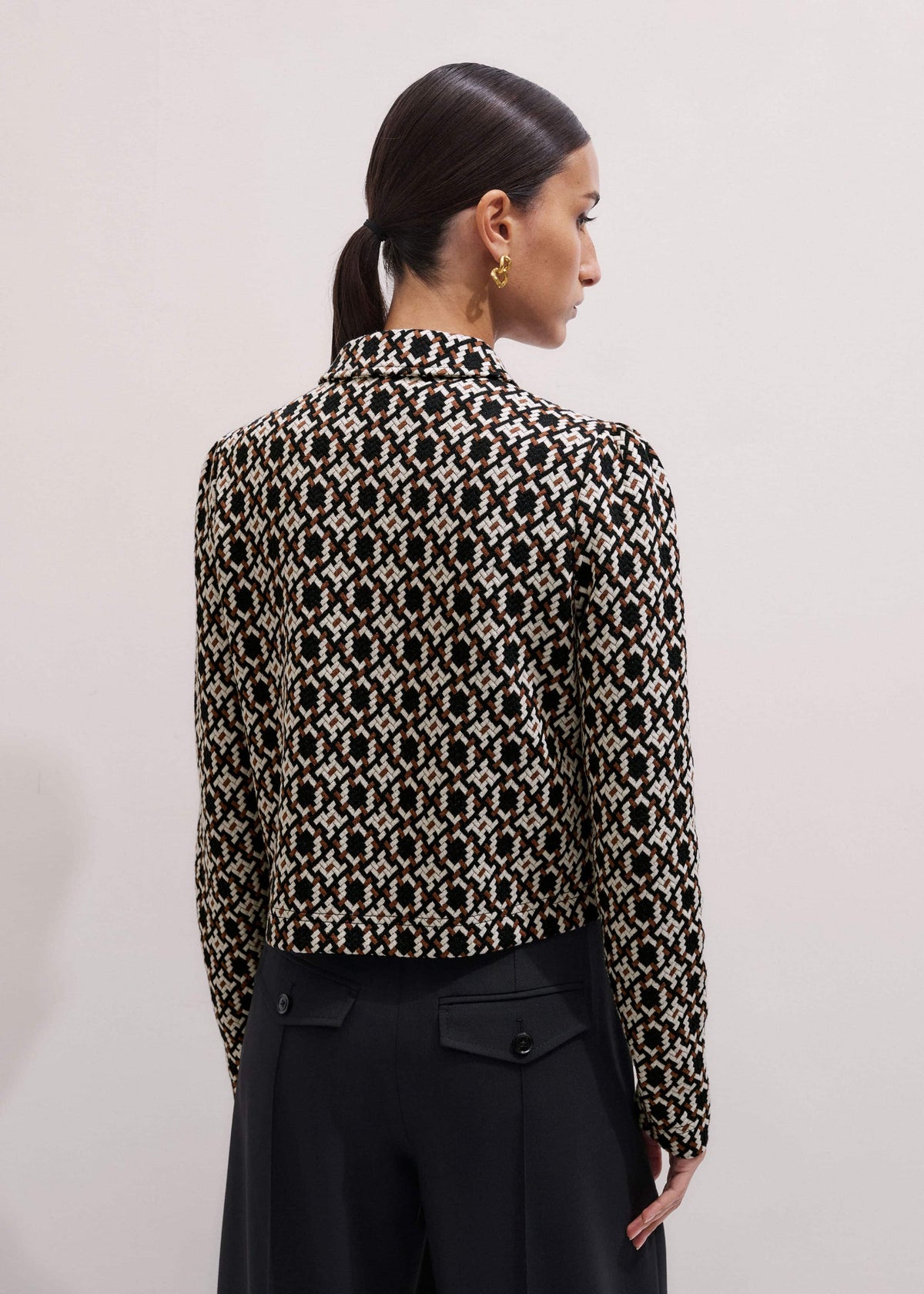 ME+EM Clothing Navy Graphic Jacquard Zip-Through Jacket