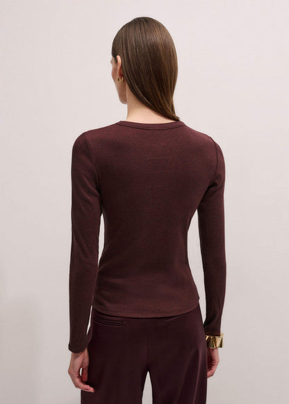 ME+EM Clothing Red Cotton Rib Perfect Basic Top