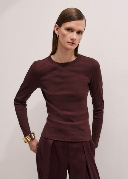 ME+EM Clothing Red Cotton Rib Perfect Basic Top