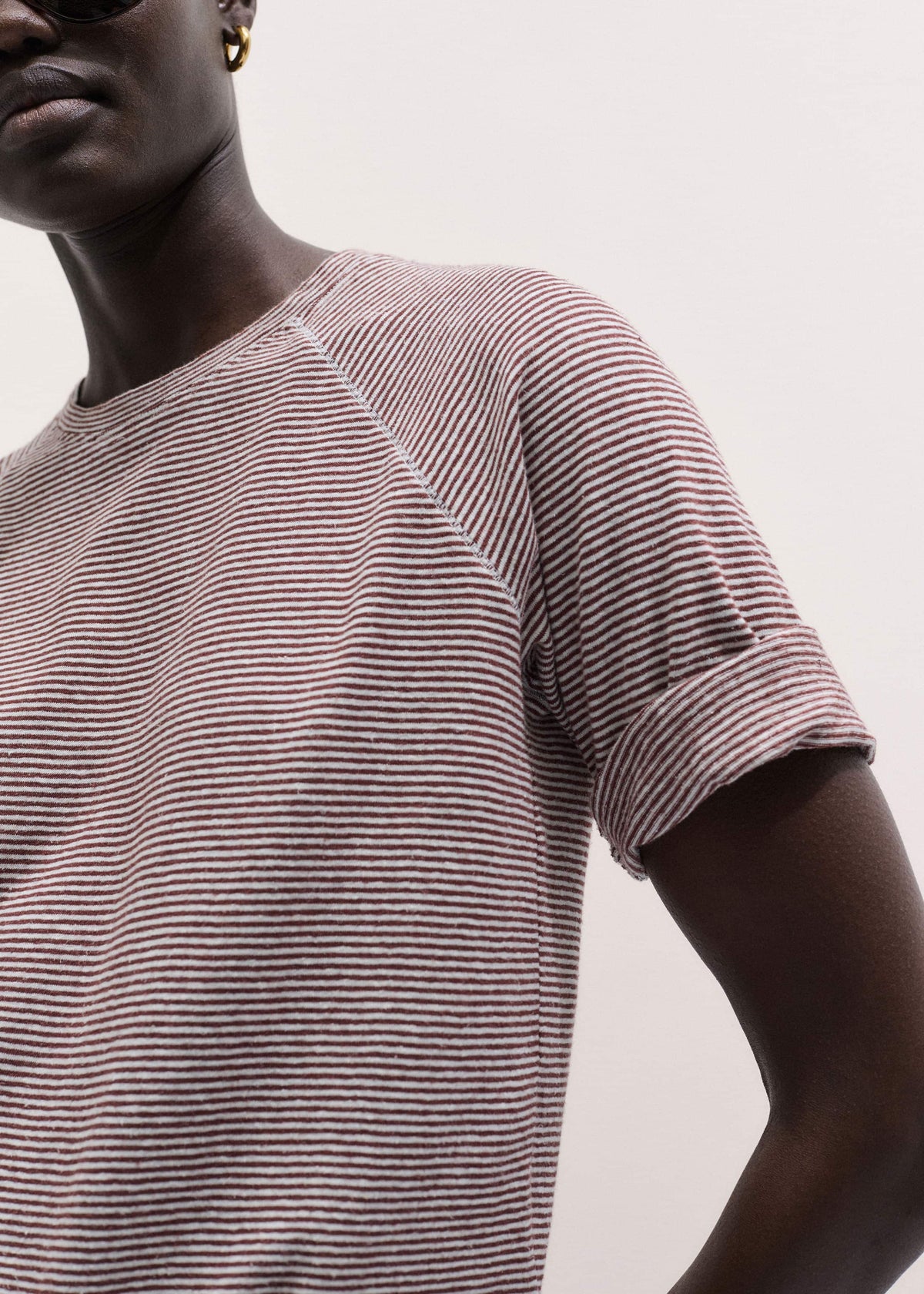 ME+EM Clothing Cinnamon Soft Washed Stripe Raglan Tee