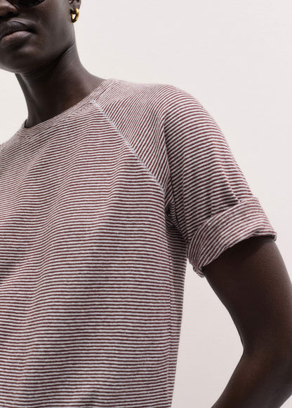 ME+EM Clothing Cinnamon Soft Washed Stripe Raglan Tee