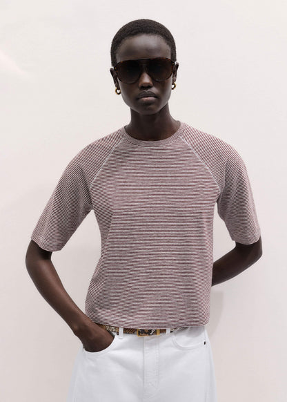 ME+EM Clothing Cinnamon Soft Washed Stripe Raglan Tee
