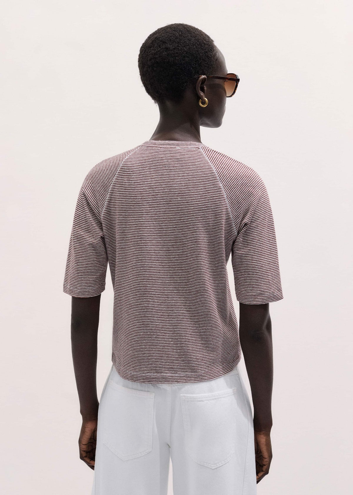 ME+EM Clothing Cinnamon Soft Washed Stripe Raglan Tee