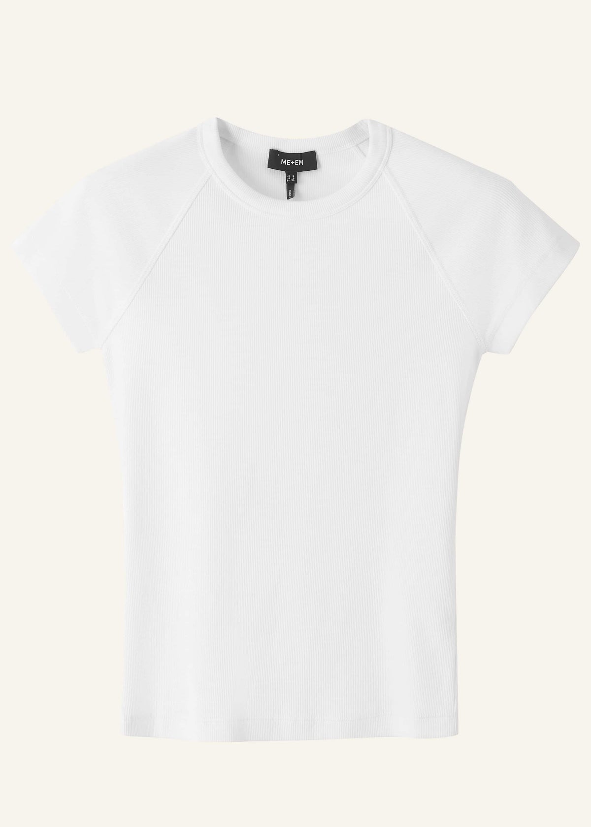ME+EM Clothing White Ultimate Raglan Tee