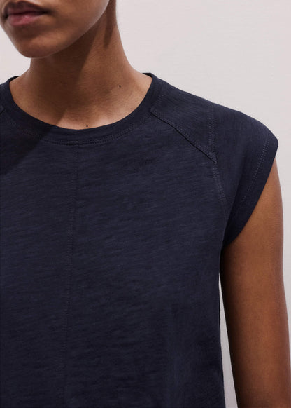 ME+EM Clothing Navy Cap Sleeve Crew Neck Swing Tee