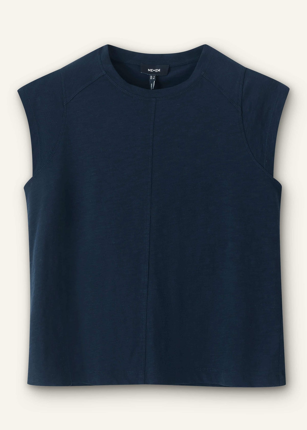 ME+EM Clothing Navy Cap Sleeve Crew Neck Swing Tee