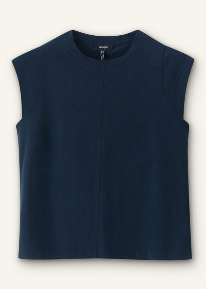 ME+EM Clothing Navy Cap Sleeve Crew Neck Swing Tee