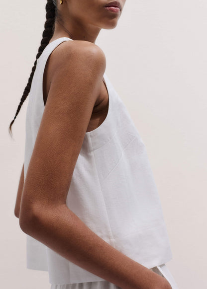 ME+EM Clothing White Shell Crop Top