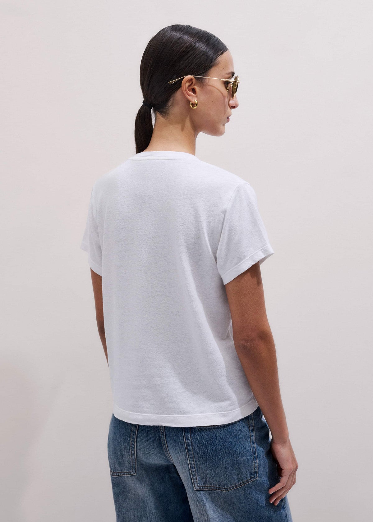 ME+EM Clothing White Soft Washed V-Neck Tee