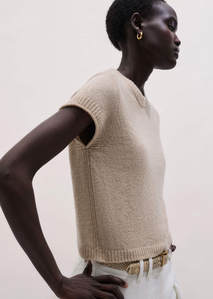 ME+EM Clothing Oatmeal Cashmere Shrunken Knit Baby Tee