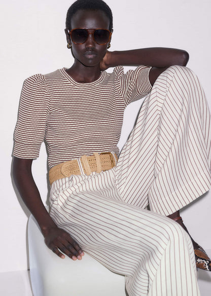 ME+EM Clothing Cinnamon Brown Feminine Sleeve Tee