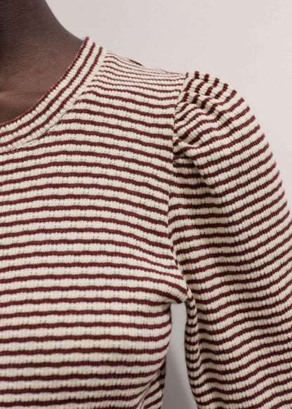 ME+EM Clothing Cinnamon Brown Feminine Sleeve Tee