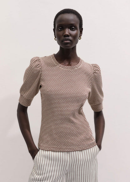 ME+EM Clothing Cinnamon Brown Feminine Sleeve Tee