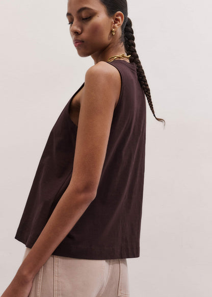 ME+EM Clothing Brown Racerback Swing Top