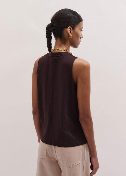 ME+EM Clothing Brown Racerback Swing Top