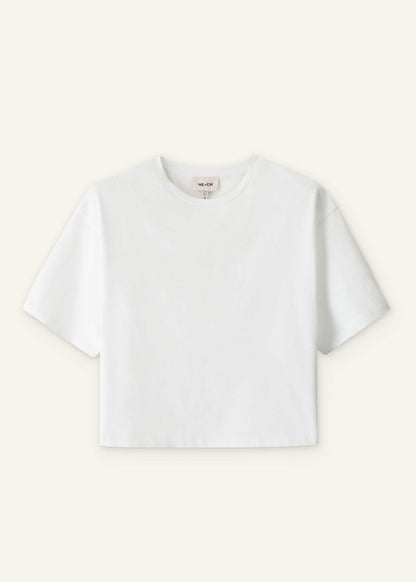 ME+EM Clothing White Relaxed Cropped T-Shirt