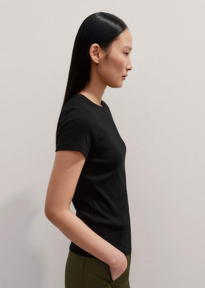 ME+EM Clothing Black Ultimate Fitted Rib Crew Neck Tee