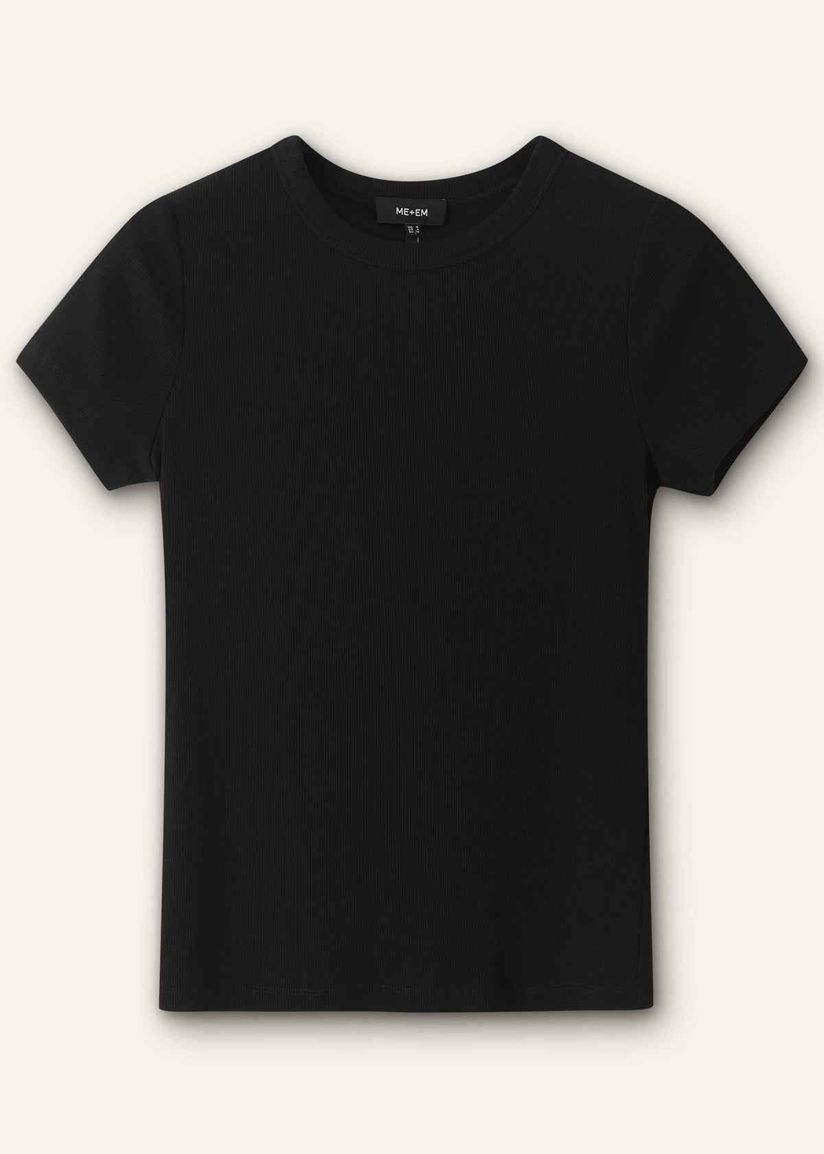 ME+EM Clothing Black Ultimate Fitted Rib Crew Neck Tee