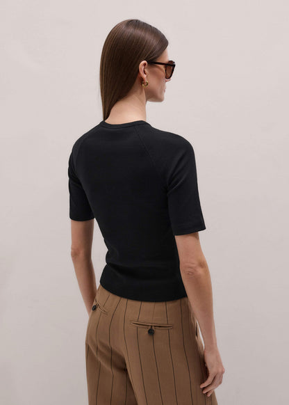 ME+EM Clothing Black Short Sleeve Henley Top