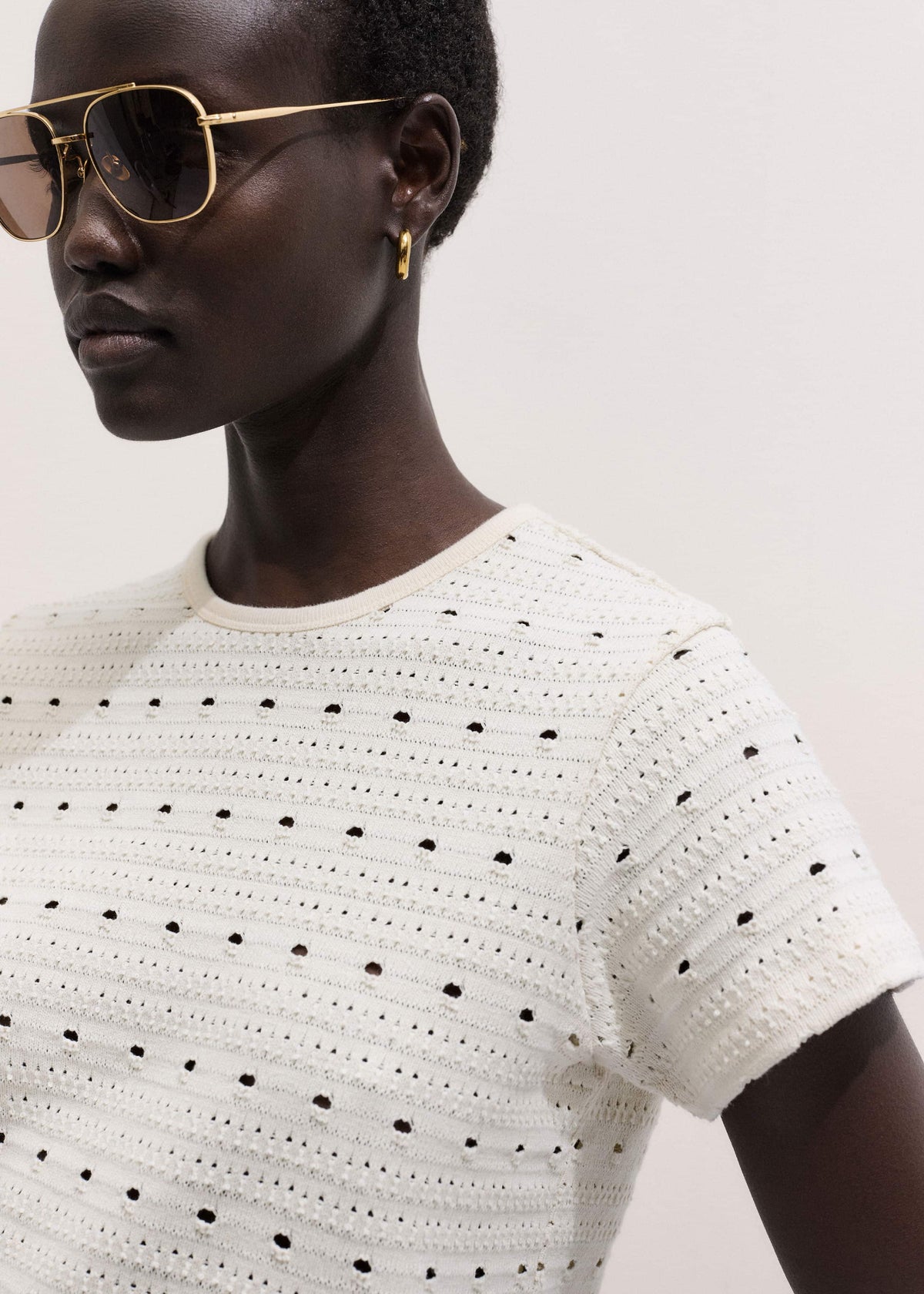 ME+EM Clothing Cream Cutout Baby Tee