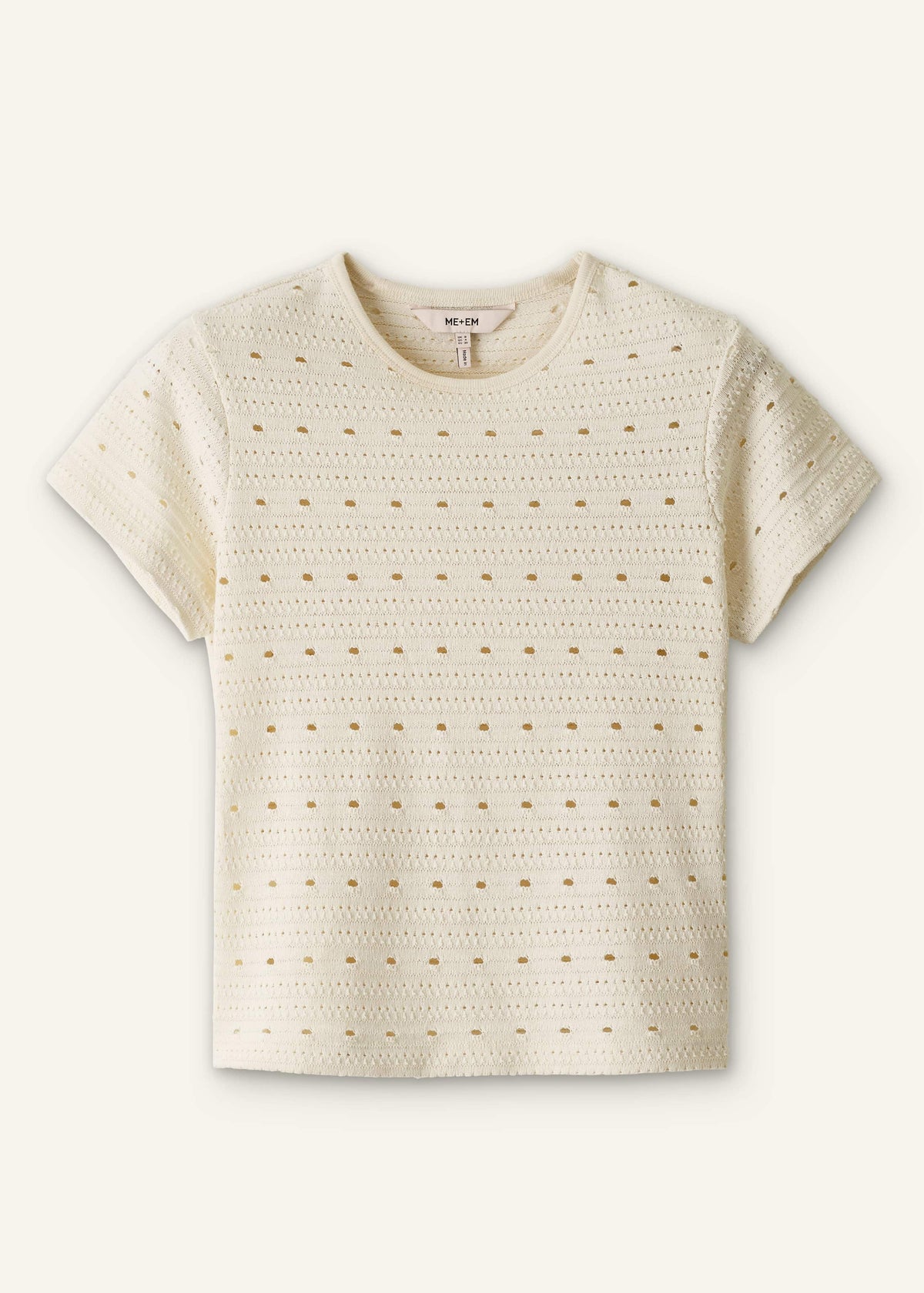ME+EM Clothing Cream Cutout Baby Tee