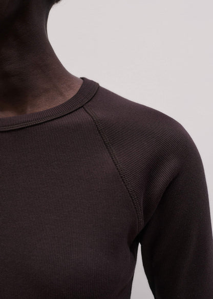 ME+EM Clothing Brown Raglan Crop Tee