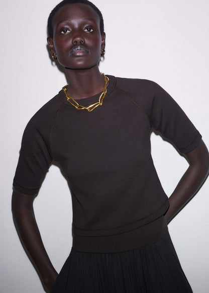 ME+EM Clothing Brown Raglan Crop Tee