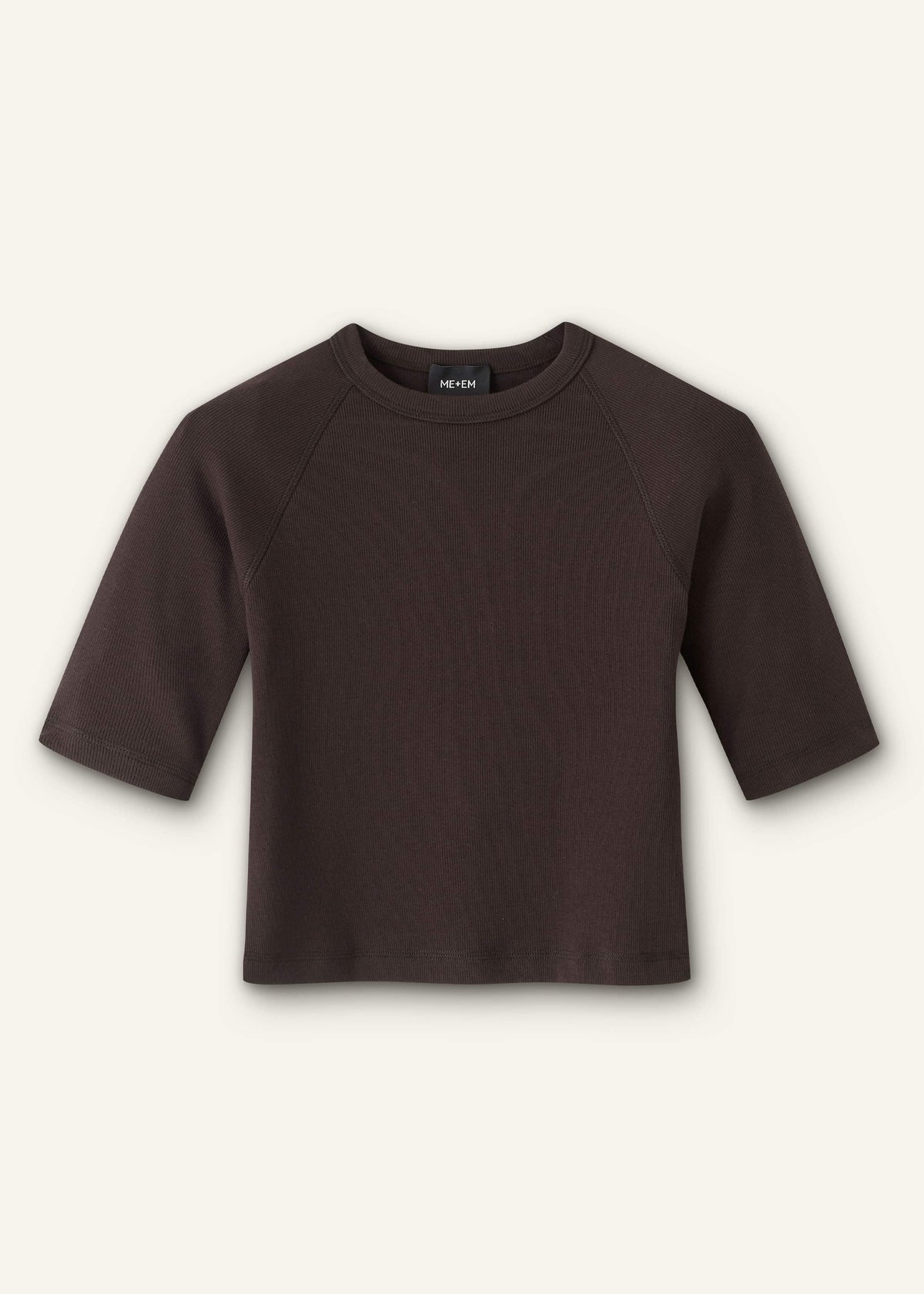ME+EM Clothing Brown Raglan Crop Tee