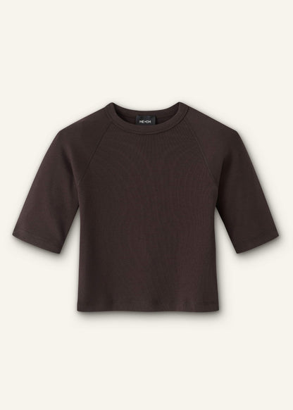 ME+EM Clothing Brown Raglan Crop Tee