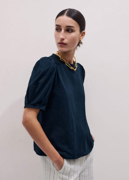 ME+EM Clothing Navy Feminine Sleeve Swing Top