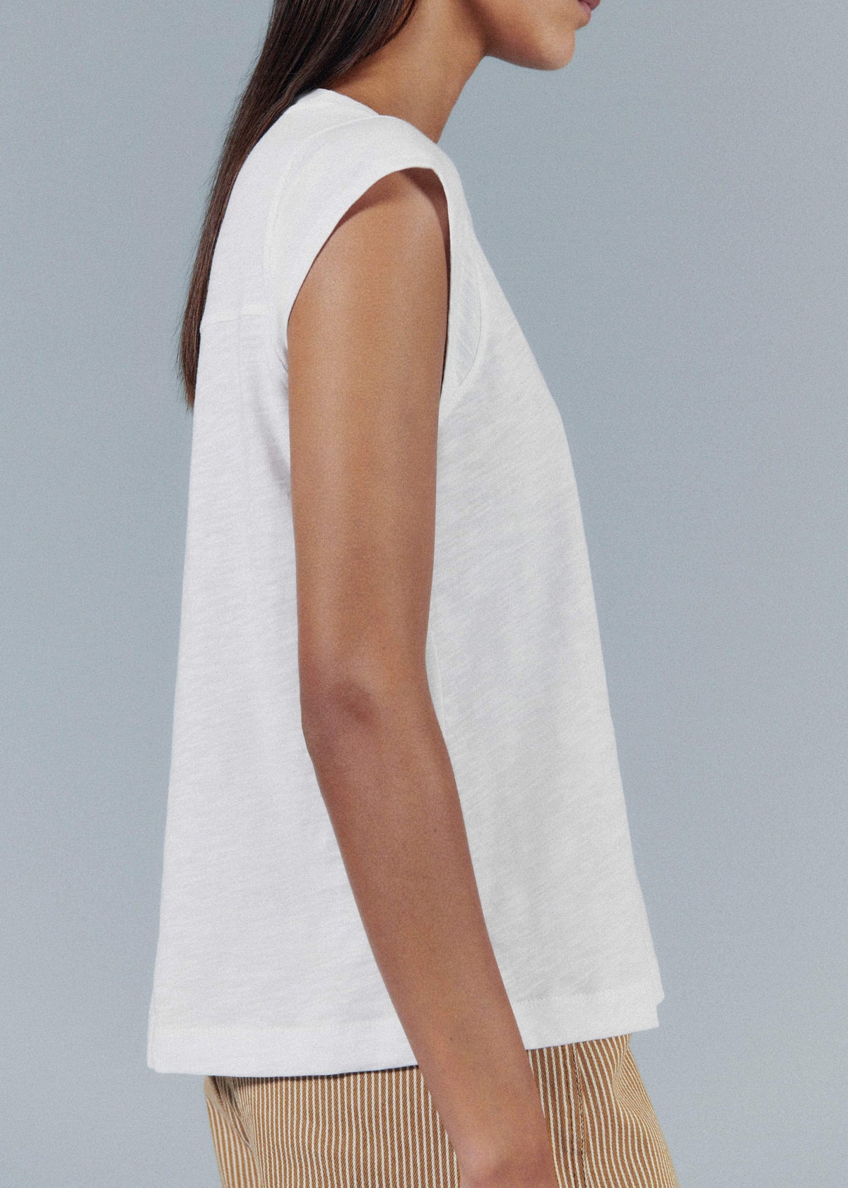 ME+EM Clothing White Cap Sleeve Crew Neck Swing Tee