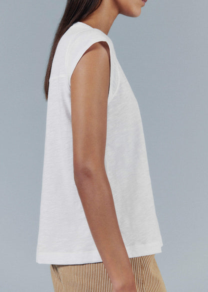 ME+EM Clothing White Cap Sleeve Crew Neck Swing Tee