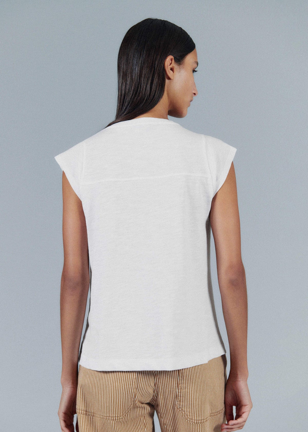 ME+EM Clothing White Cap Sleeve Crew Neck Swing Tee