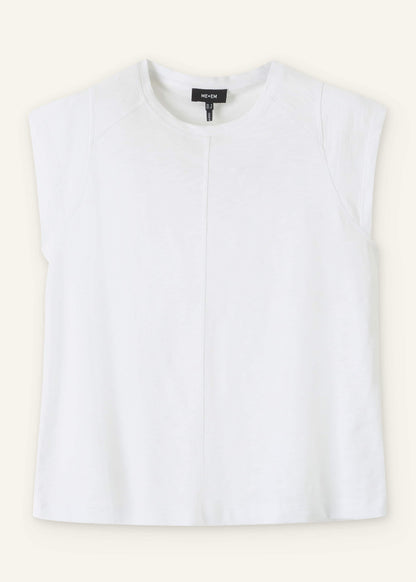 ME+EM Clothing White Cap Sleeve Crew Neck Swing Tee