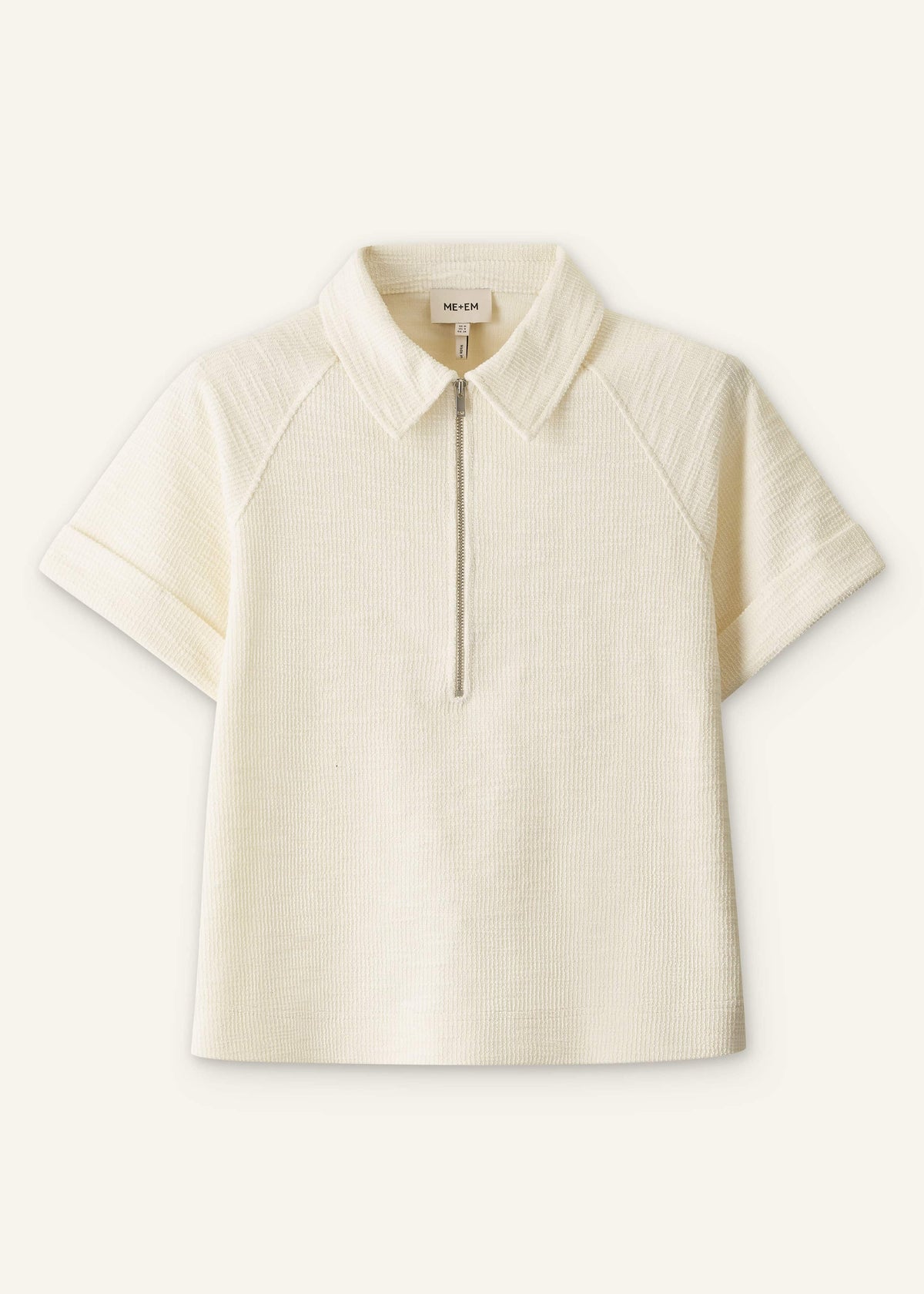 ME+EM Clothing Cream Polo Swing Top
