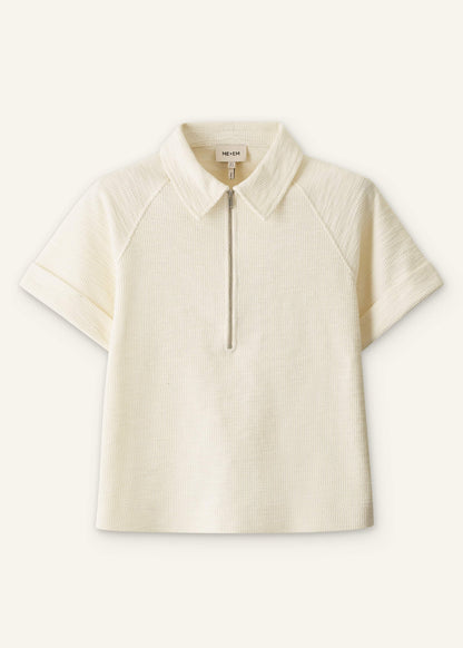 ME+EM Clothing Cream Polo Swing Top