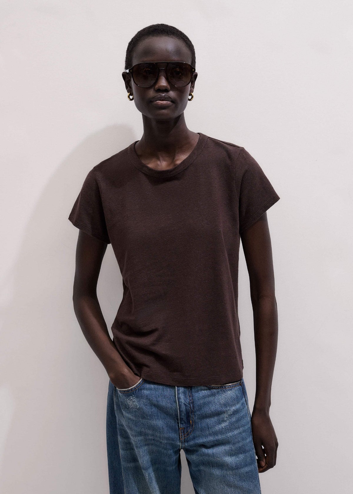ME+EM Clothing Brown Soft Washed Tee