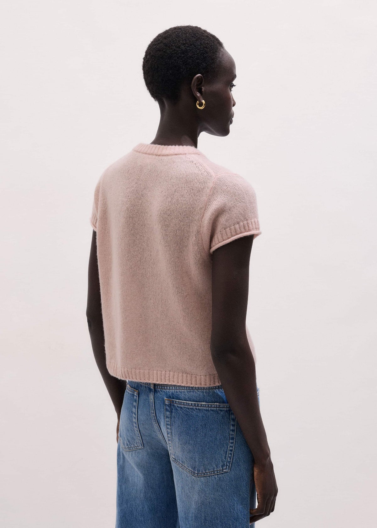 ME+EM Clothing Pink Merino Cashmere Silk Straight Baby Tee