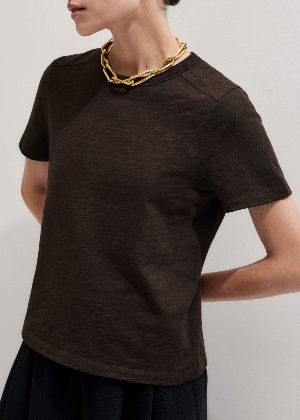 ME+EM Clothing Brown Warm Touch Tee
