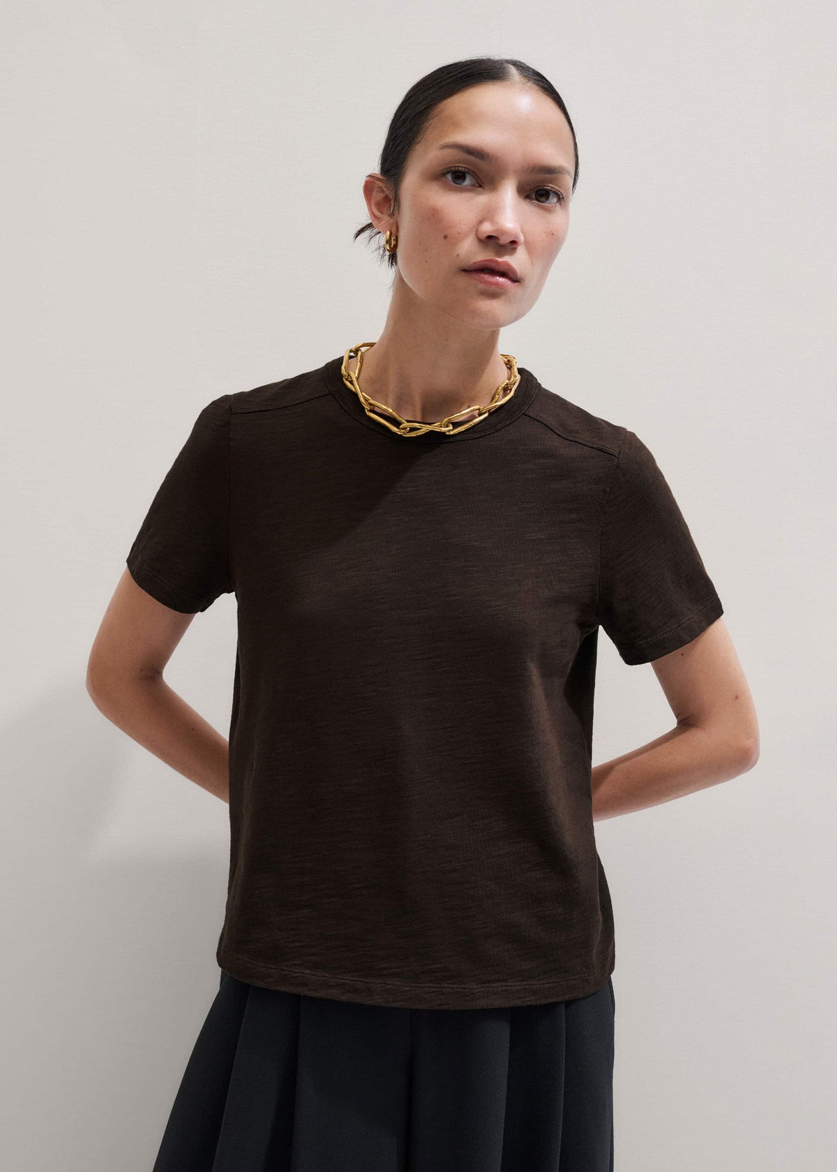 ME+EM Clothing Brown Warm Touch Tee