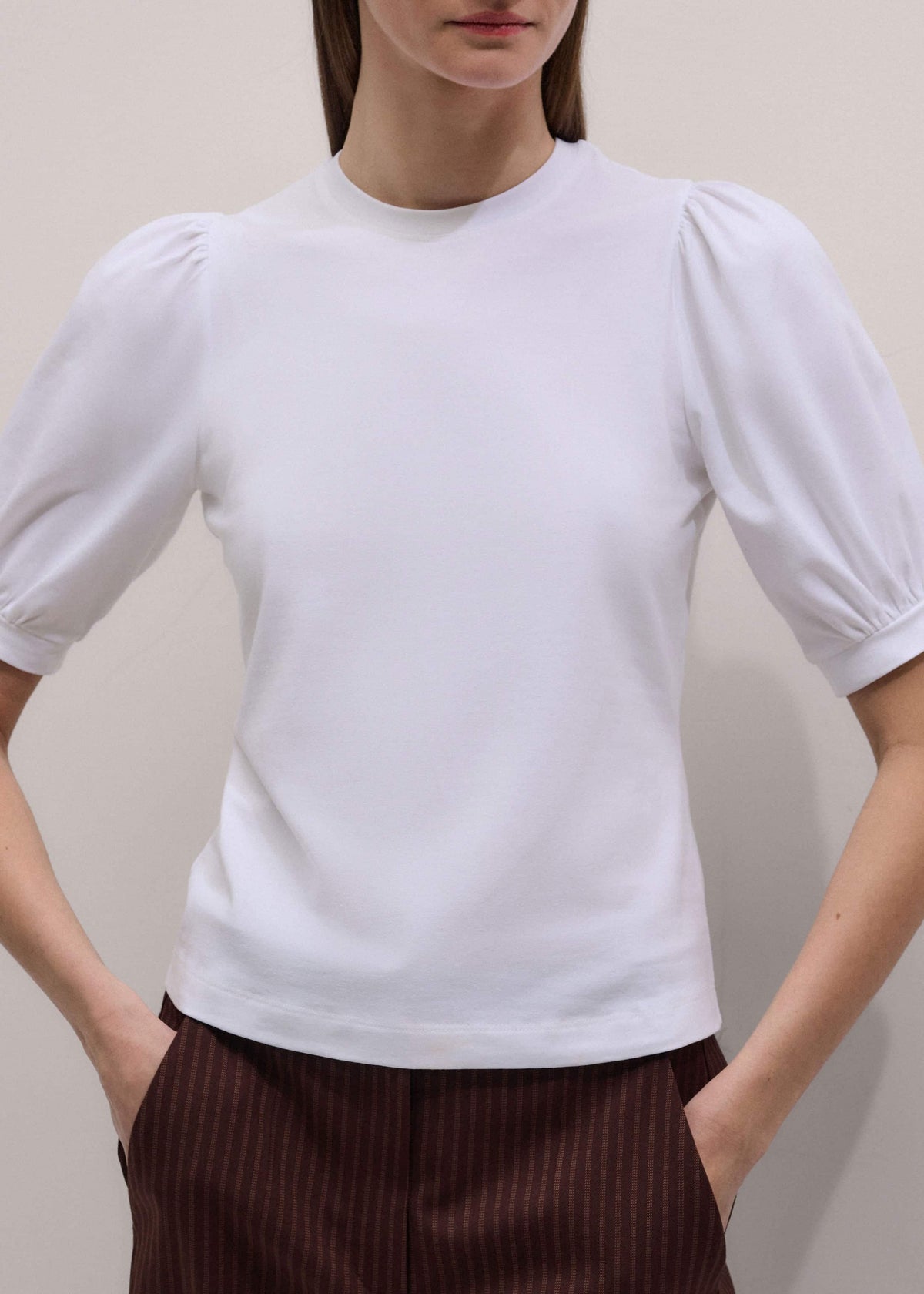 ME+EM Clothing White Feminine Sleeve Tee