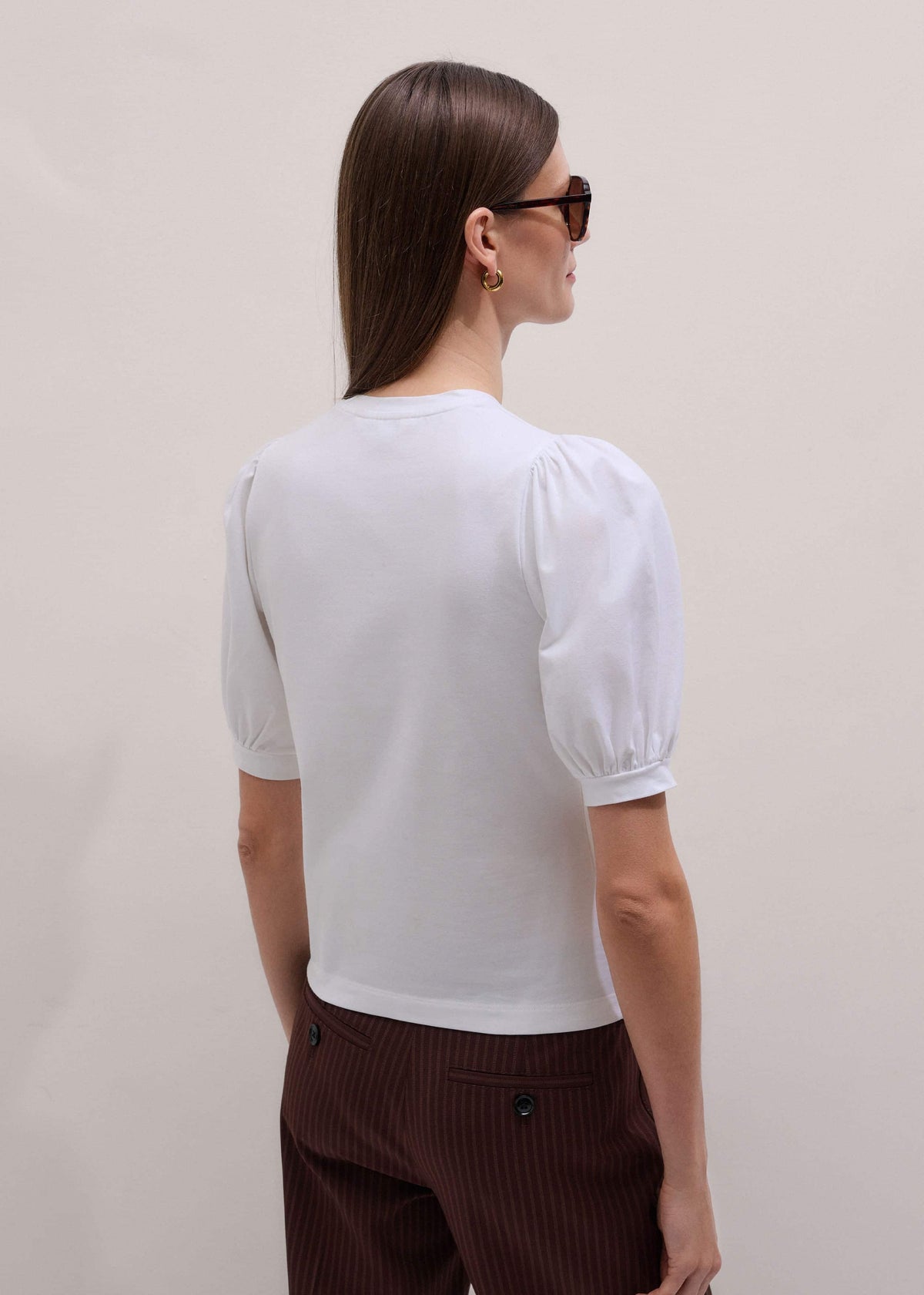 ME+EM Clothing White Feminine Sleeve Tee