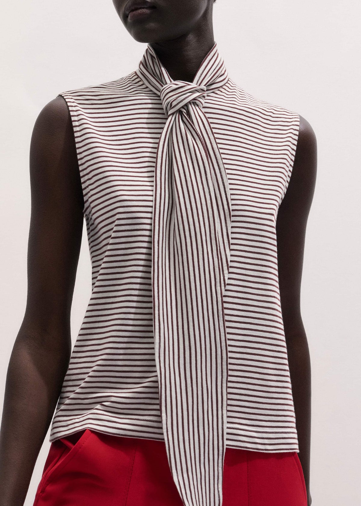 ME+EM Clothing Brown Scarf Neck Tank