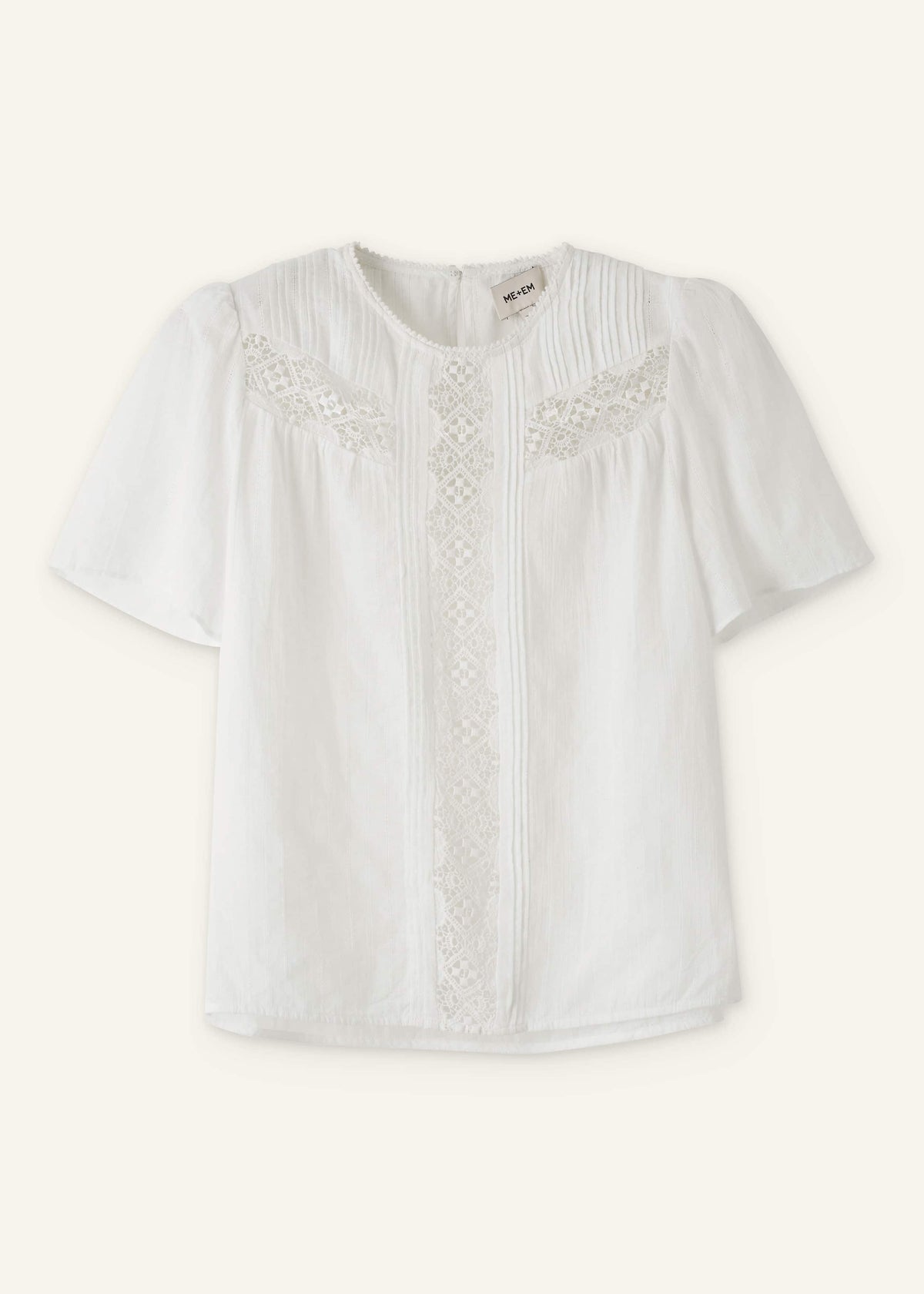 ME+EM Clothing White Embroidered Cutout Tee
