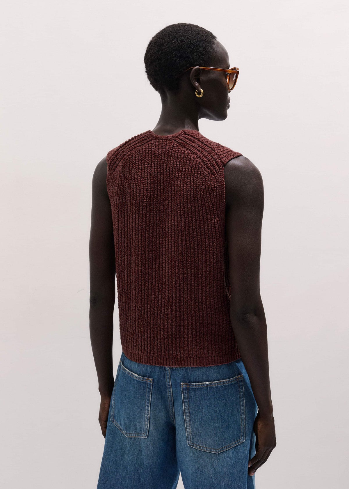 ME+EM Clothing Cinnamon Brown Relaxed Knit Vest